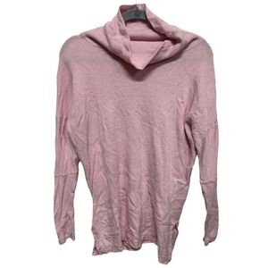 Kinross Cashmere Light Weight Cashmere Blend Baby Pink Sweater Size Small